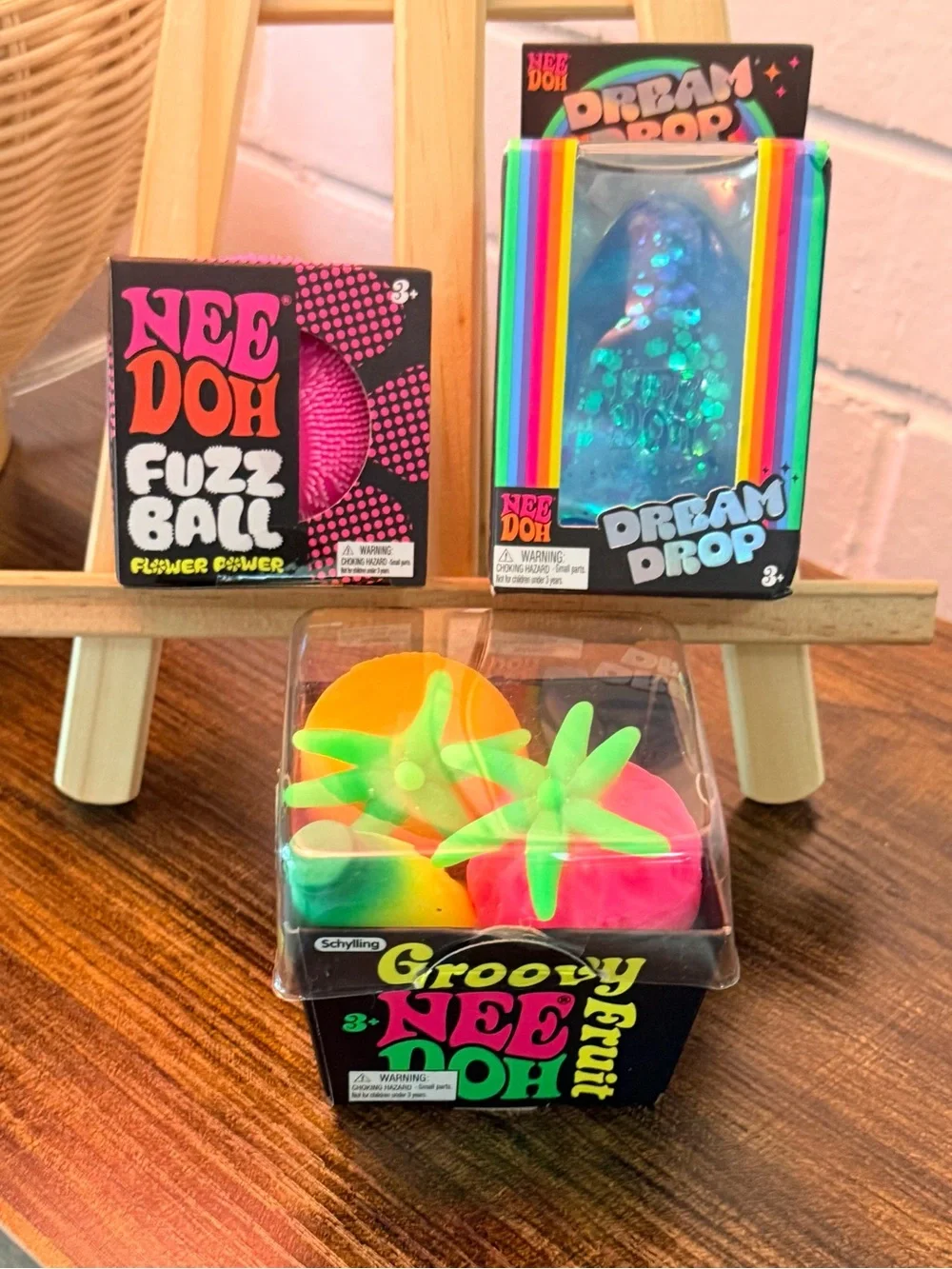 NeeDoh Groovy Fruit Dream Drop Fuzz Ball 3pc
